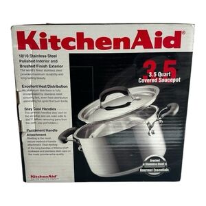 KitchenAid 3.5 QT Stainless Steel Sauce Pot Double Handle Vintage NIB No Lid